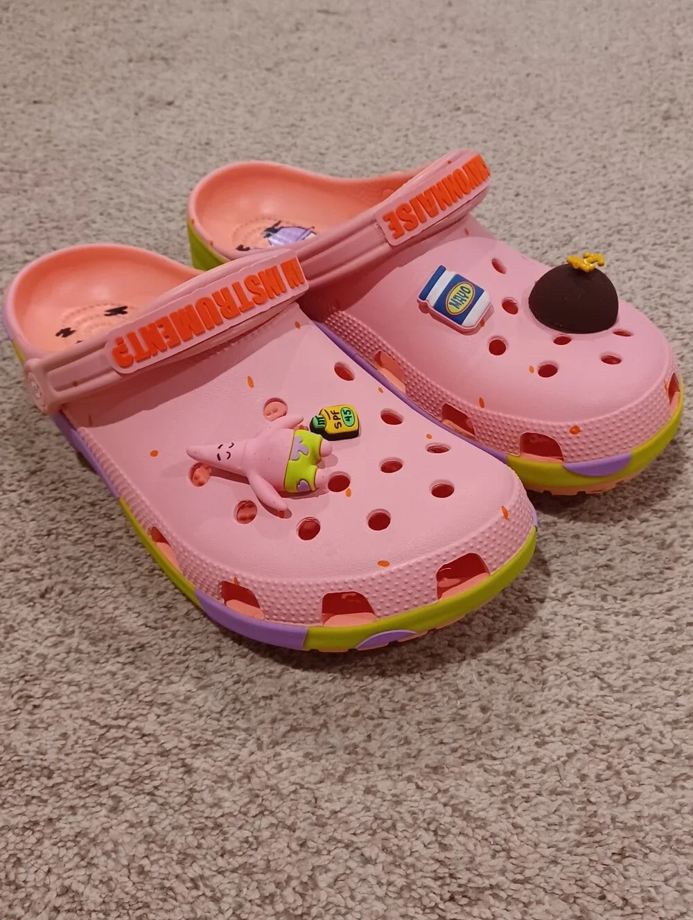 Crocs x SpongeBob Patrick Star Classic Clogs With JIBBITZ Charms Mens Size 12